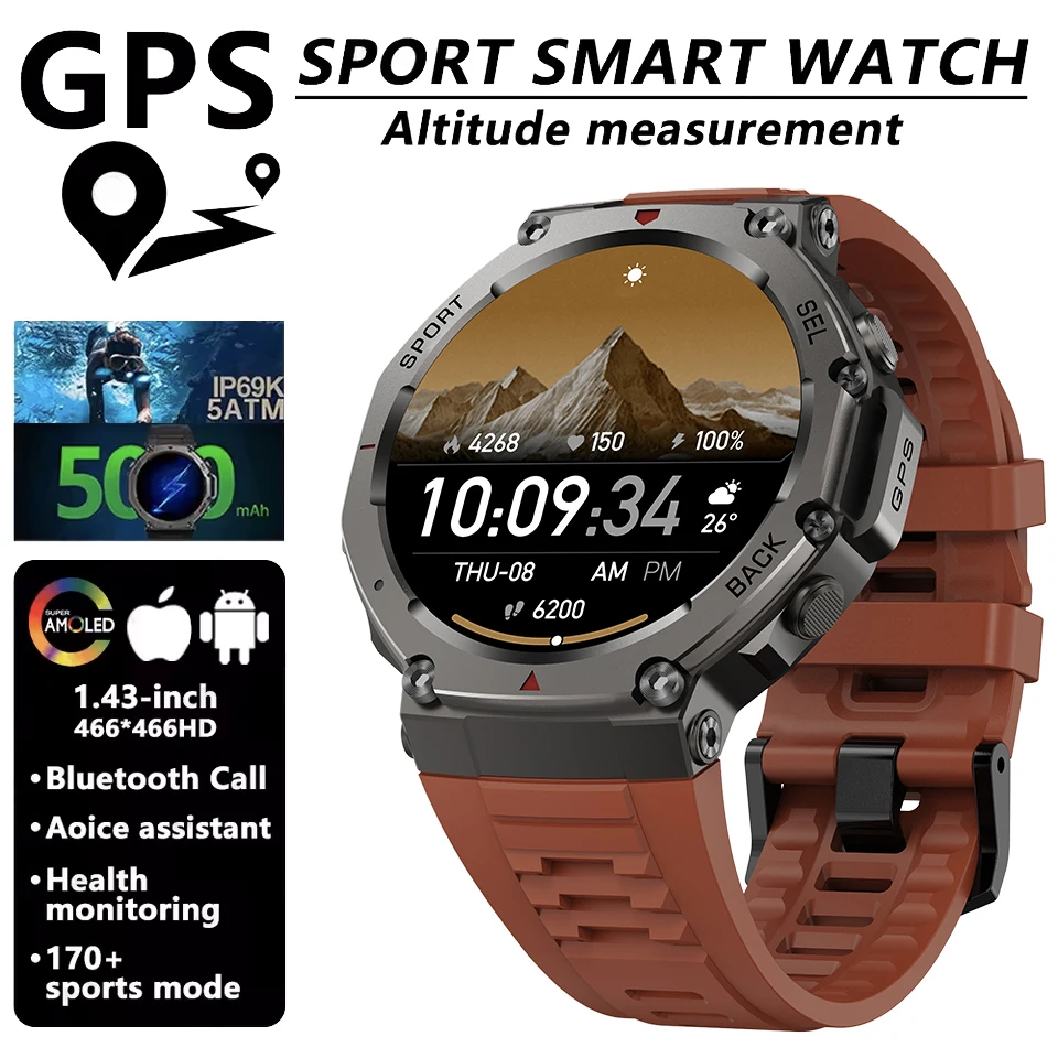 

Смарт-часы XIAOMI GPS, водонепроницаемые до 10 АТМ, 48 мм, AMOLED, с компасом, 170+ видов спорта, прочные, военного класса, 2026