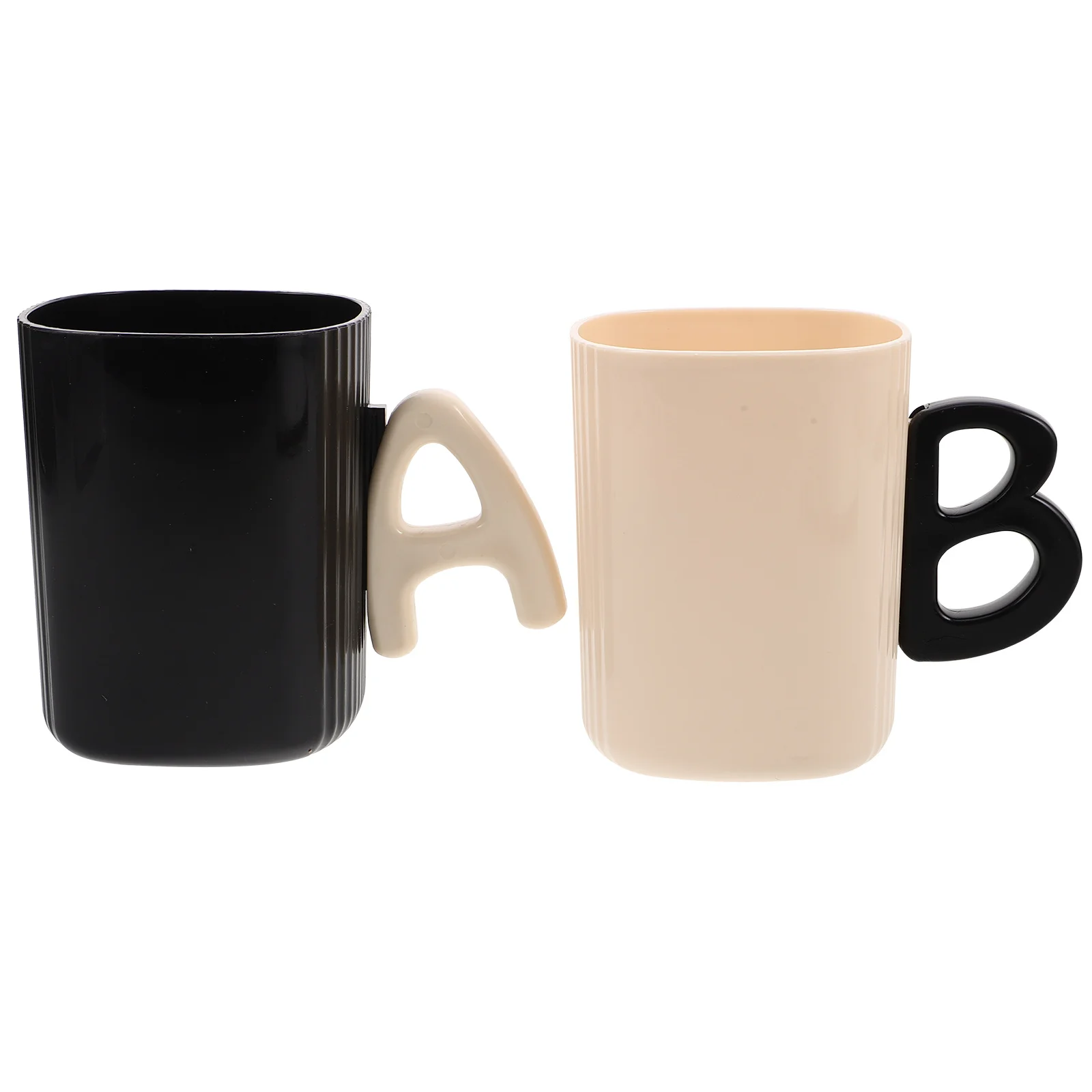 

2Pcs Couple Toothbrush Cups Stylish Portable Plastic Mouthwash Tumblers for Home Travel Dorm Bathroom Storage Organizer