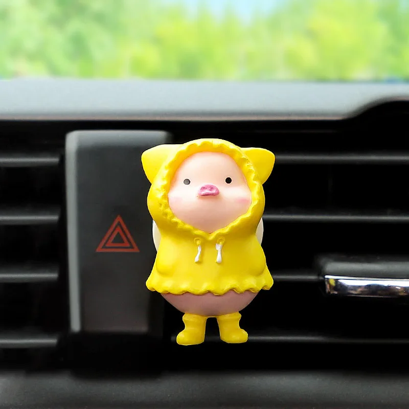 1pc Cute Pig Car Air Freshener Air Conditioning Outlet Decoration Car Accessories Interior Car Aromatherapy Clip Perfume Clip