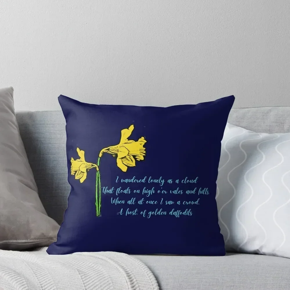 William Wordsworth Daffodils Stylized Throw Pillow Decorative pillowcase Custom Cushion christmas ornaments 2025 pillow