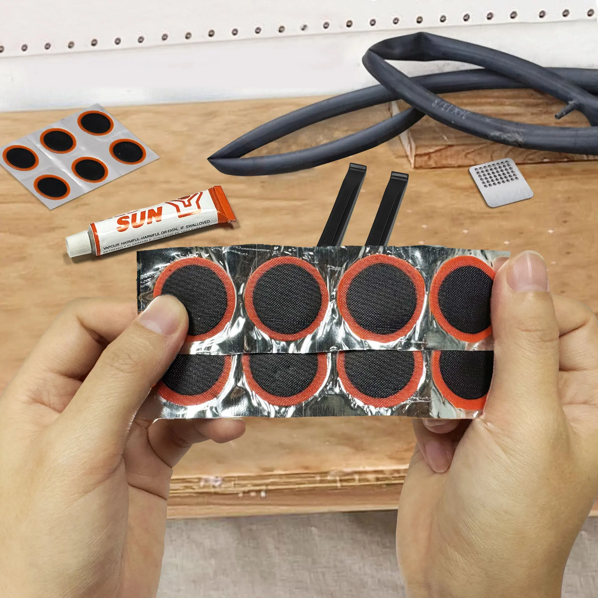 Kit Perbaikan Ban Sepeda, Kit - Bike Tube Repair Kit ulasan dan harga