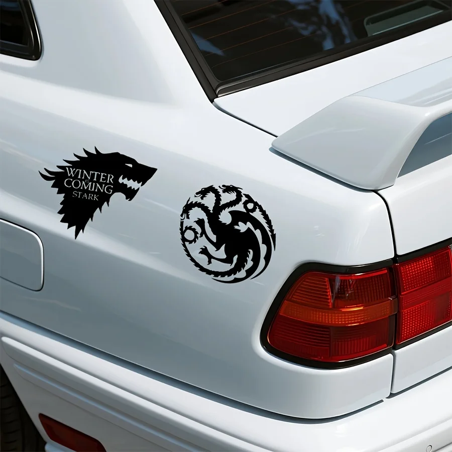2 unids/set George R. R. Martin GOT dragón emblema vinilo coche pegatina para parachoques casa Targaryen escudo calcomanías para SUV camiones decoración de ordenador portátil