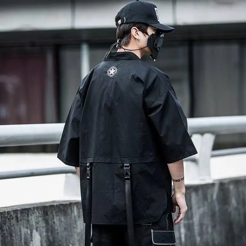 HKSH China-Chic Summer Ins Tactical Taoist Robe Men\'s Dark Fashion Hip Hop Ninja Windbreaker Men\'s Loose Fashion Top Coat HK1953