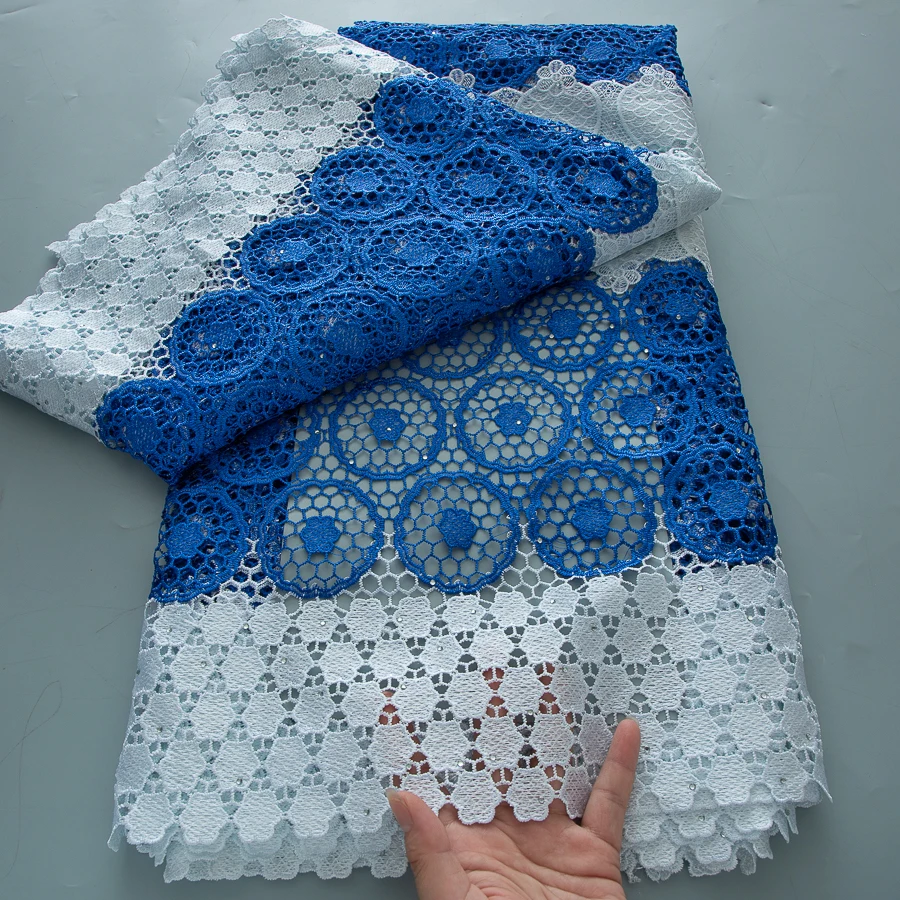 

Вышивка блестками 2025, нигерийская водорастворимая кружевная ткань, африканский гипюровый шнур, кружевная ткань, высококачественный материал для шитья платья