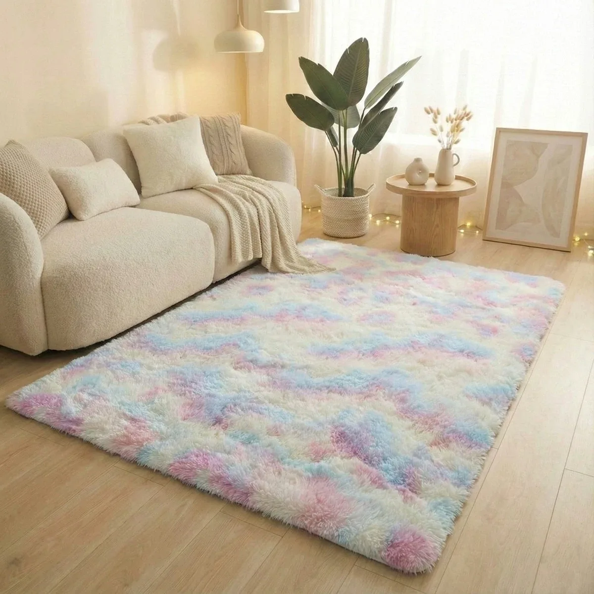 Graue Batik-Shaggy-Teppiche Ultra Weiche Rutschfeste Plüsch-Teppiche Schlafzimmer Wohnzimmer Kinderzimmer Große Größe Wohndekor Bodenmatten – Detail 32