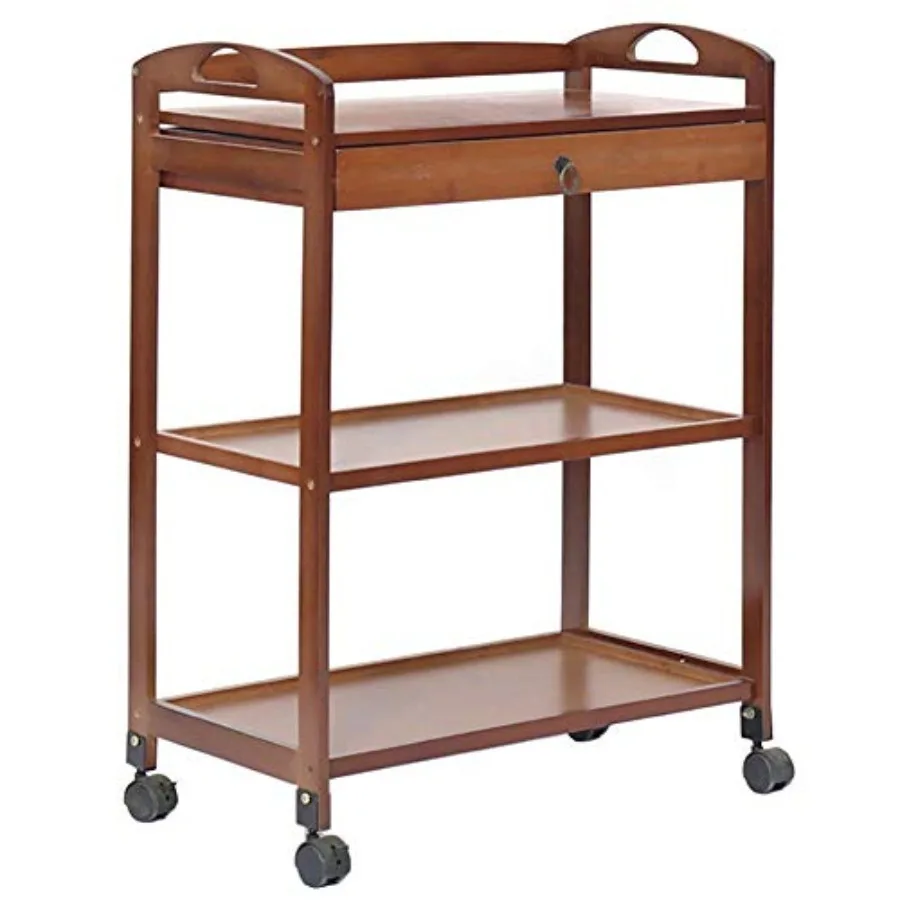 

Hand Trucks Storage Cart, with Drawer - Universal Brake Wheel, for Kitchen Beauty Salon Hotel Catering, Dining Rolling Trolley