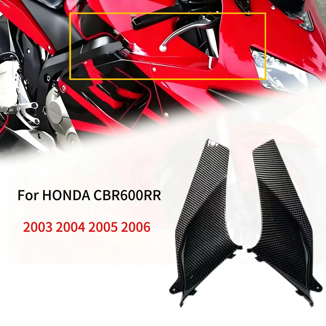 Fit For HONDA CBR 600RR 2003 2004 2005 2006 Carbon Fiber Side Ram Air Duct Finish Cover Fairing CBR600RR Motorcycle Accessories