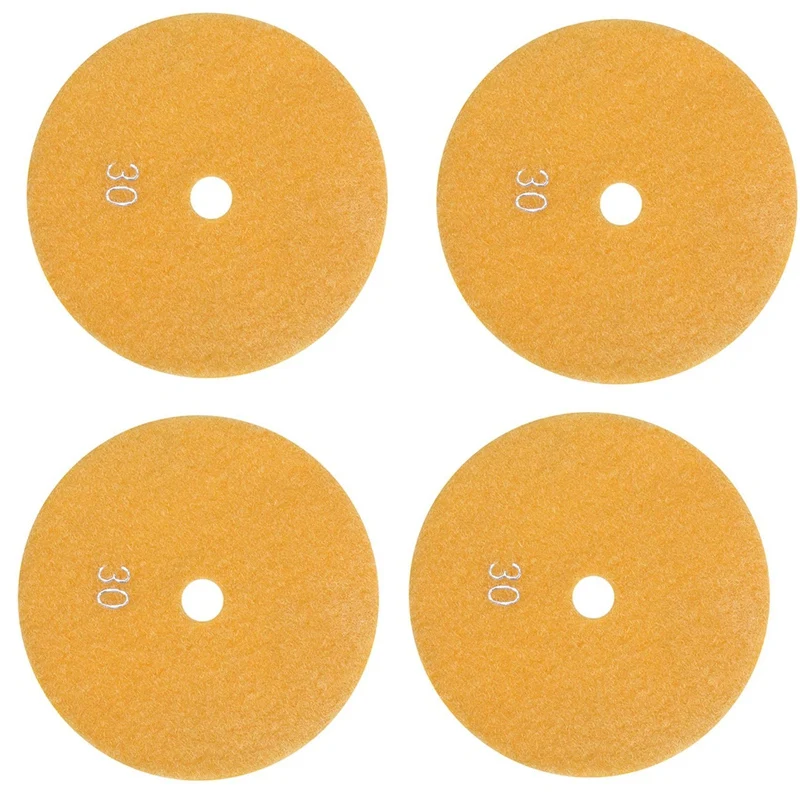 

4Pcs 5 Inch 125Mm Wet Diamond Polishing Pads Marble Granite Grits 30