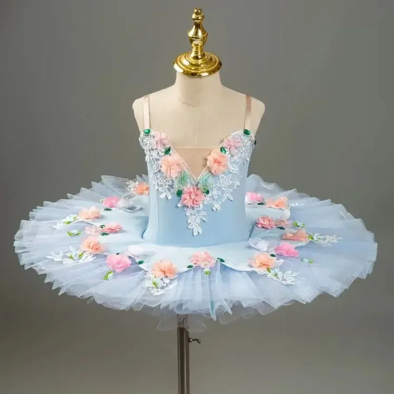 Ballet Tutu Fairy Doll Professional Ballet Dress For Girls Blue Competition Performance Clothes Ballerina Balet Dress Girl