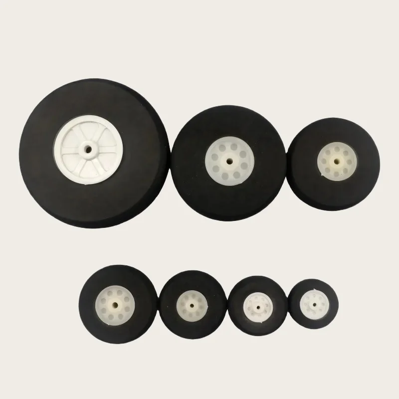 1Pair RC Airplane Wheels High Density Sponge Tire Multiple Sizes for Model Planes 25*2.1/30*2.1/35*2.1/40*3.1/50*3.1/60*3.1/80*4