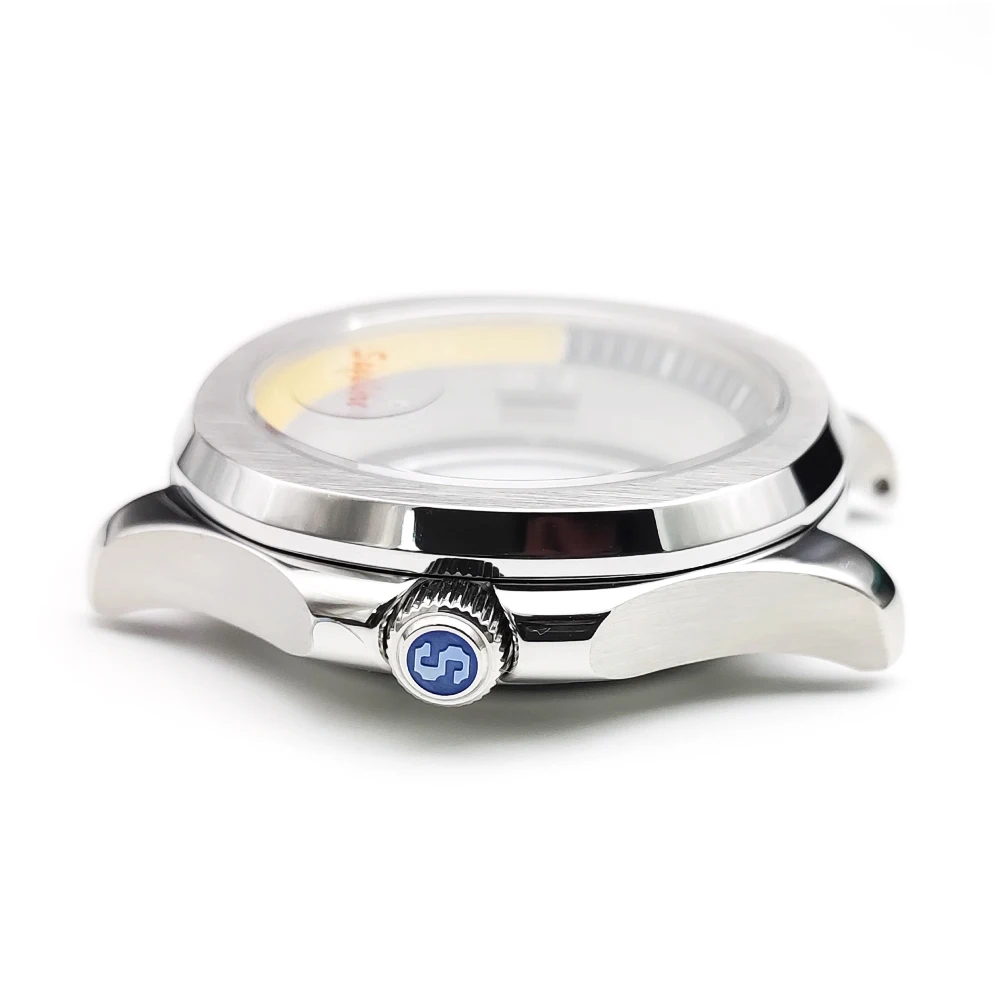 Модные аксессуары для часов NH35, серебряный корпус 42 мм, ремешок из нержавеющей стали, двойная пряжка-бабочка, подходит для механизма NH35/34.