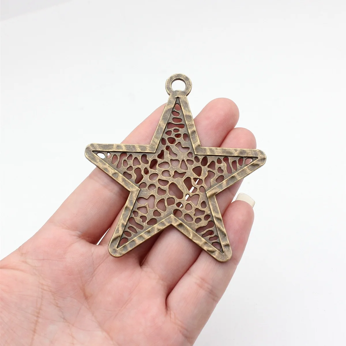 WYSIWYG 1pcs 74x70mm 2 Colors Big Hollow Star Pendants Big Hollow Star Charm Big Star Pendants Charm For Jewelry Making