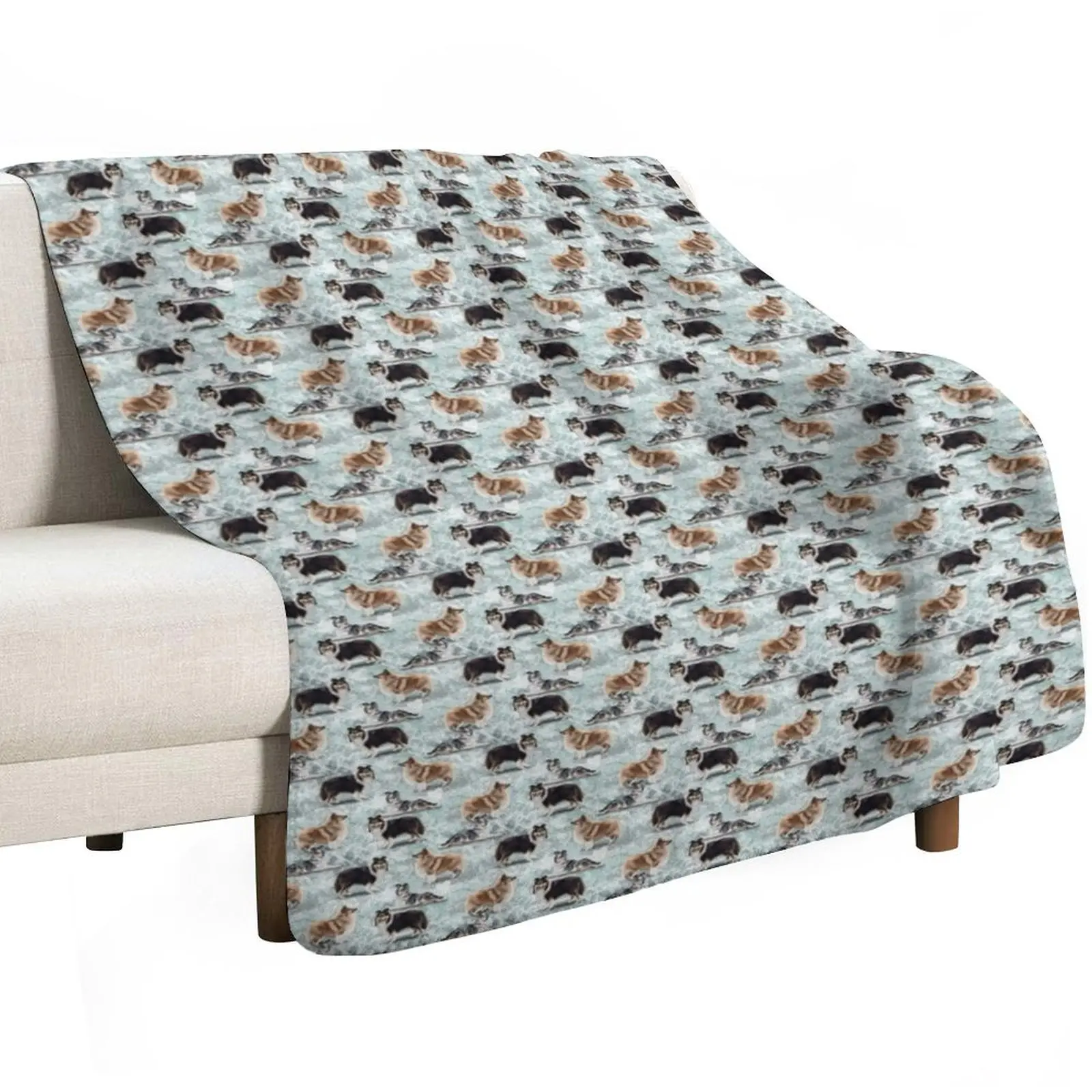 The Shetland Sheepdog Sheltie Throw Blanket Sofa Thermal Quilt Bed Fashionable for winter Decorative Throw Blankets