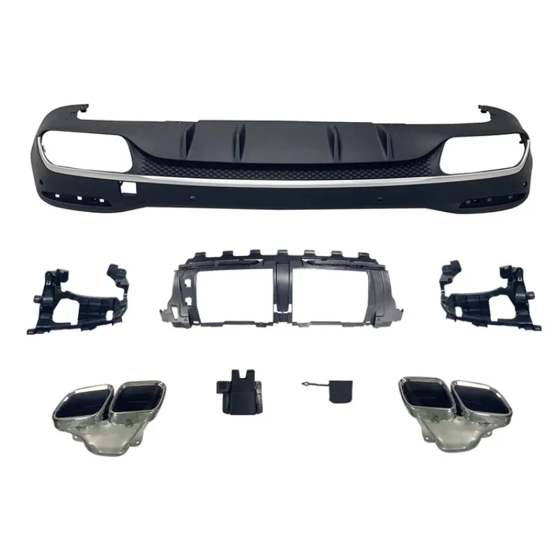 

Задний диффузор со стальной выхлопной трубой Спойлер бампера для W167 модифицированный для GLE63 AMG