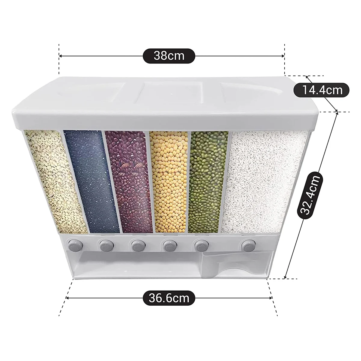 

Highly Recommended.Dry Food Dispenser Cereal Container-Rice Dispenser 22 Pounds (White)