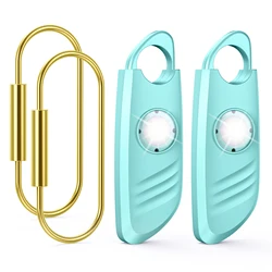 2PCS Personal Alarm Keychain Loud 140dB Siren with Strobe Light and Carabiner for Women Children Elderly Emergency Call