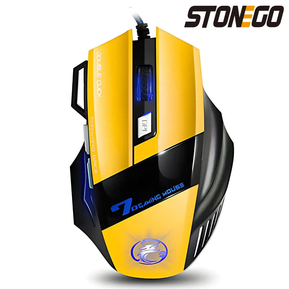 STONEGO Mouse Console Ergonomic Gaming  USB Wired Gaming Mouse 5500 DPI Mouse with LED Backlit 7 Buttons for PC Laptop