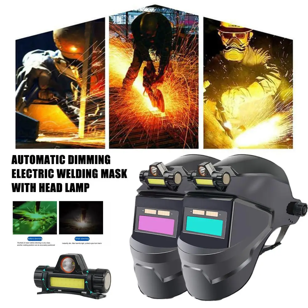 

Automatic light-changing welding mask Solar-powered True Colour Helmet Head-mounted High Temperature Resistant Mask Welding Hat