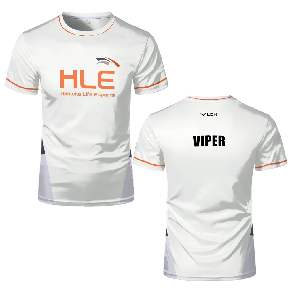 2024 New Hle White Black Uniform T-shirt League of Legends Esports Games Jersey T Shirt Sports Contest Viper Team Men Tops Tees