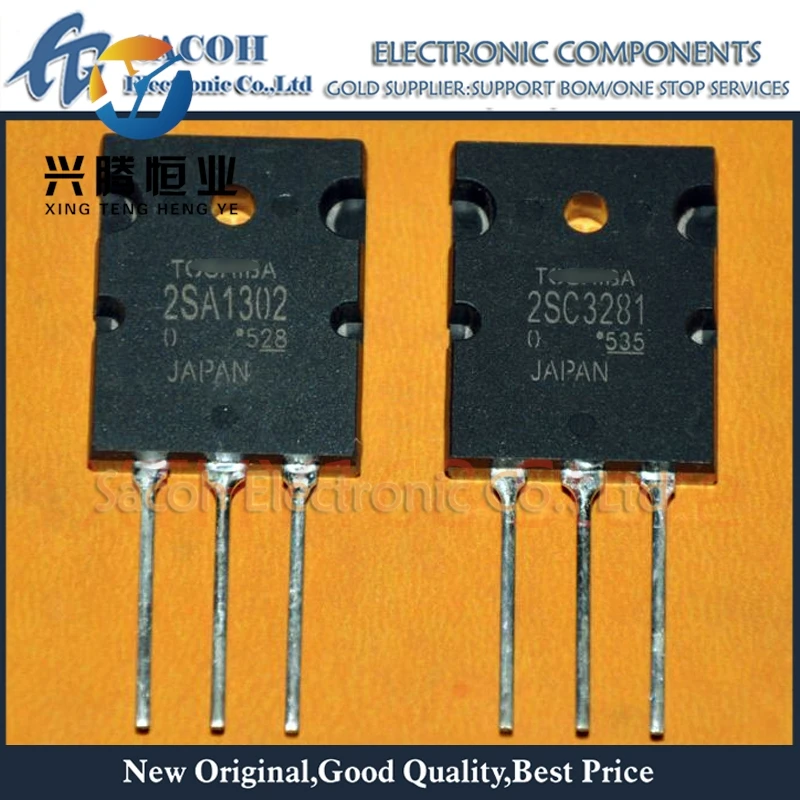 10Pairs 2SA1302 A1302 + 2SC3281 C3281 TO-3PL 15A 200V NPN + PNP Power Transistor