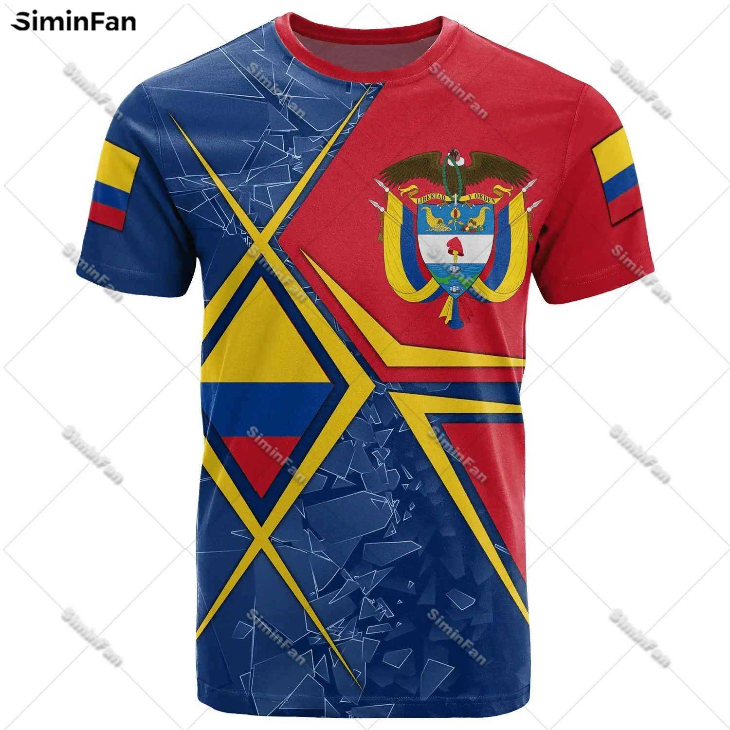 Colombia Legend Coat Of Arms Men Tshirt 3D Printed Male Summer Round Neck Tee Female Short Sleeve Top Unisex Milk Fiber Shirt