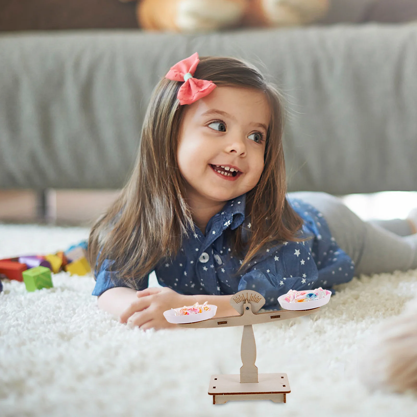 

DIY Stem Balance Scale for Kids Wooden Handheld Beam Early Childhood Education Science Experiments Fixing Accessories