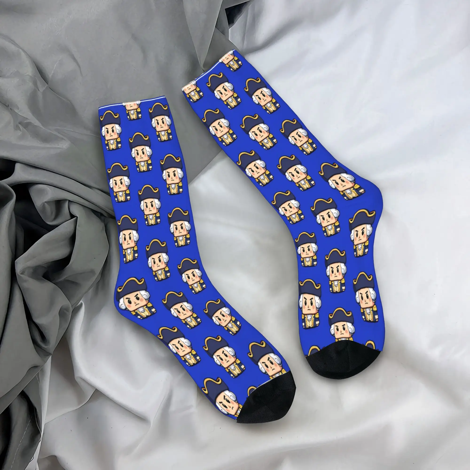 

George Washington Socks Winter Stockings Elegant Unisex Men Medium Soft Socks Printed Cycling Anti Slip Socks