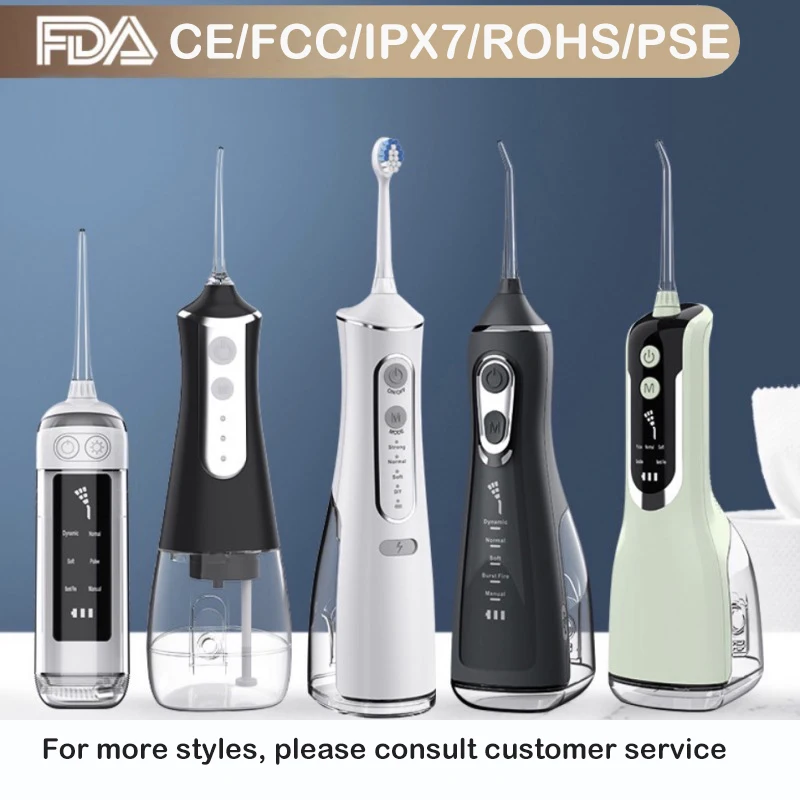 Ipx7waterproof Rechargeable 300ml Cordless Portable Teeth Cleaning Dental Floss Oral Irrigator Water Pick Electric Water Flosser