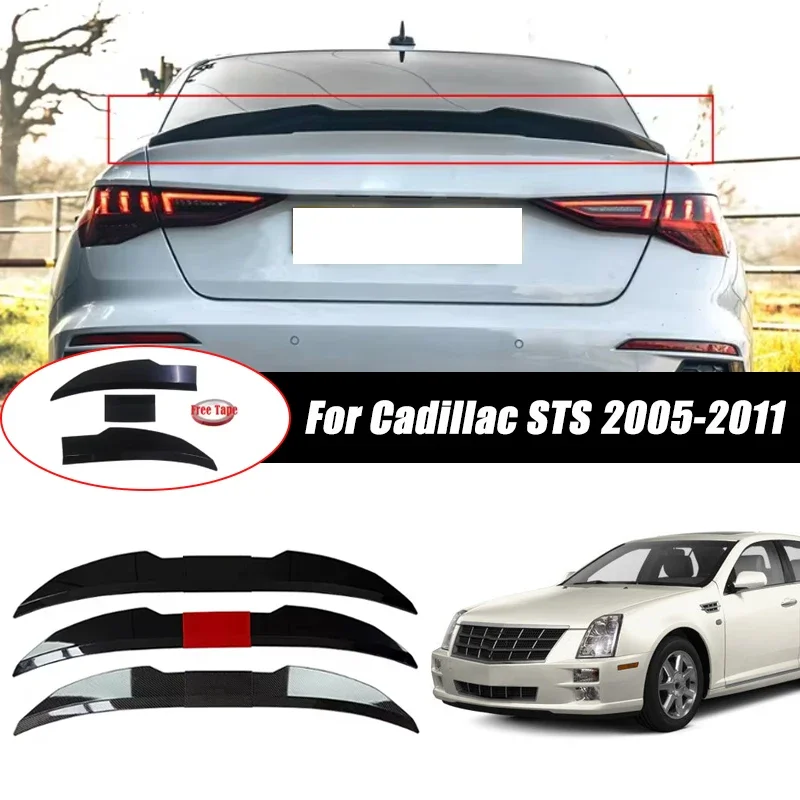 3pcs Sedan Rear Trunk Spoiler For Cadillac STS 2005-2011 Adjustable DIY Modified Trunk Spoiler Automotive Accessories