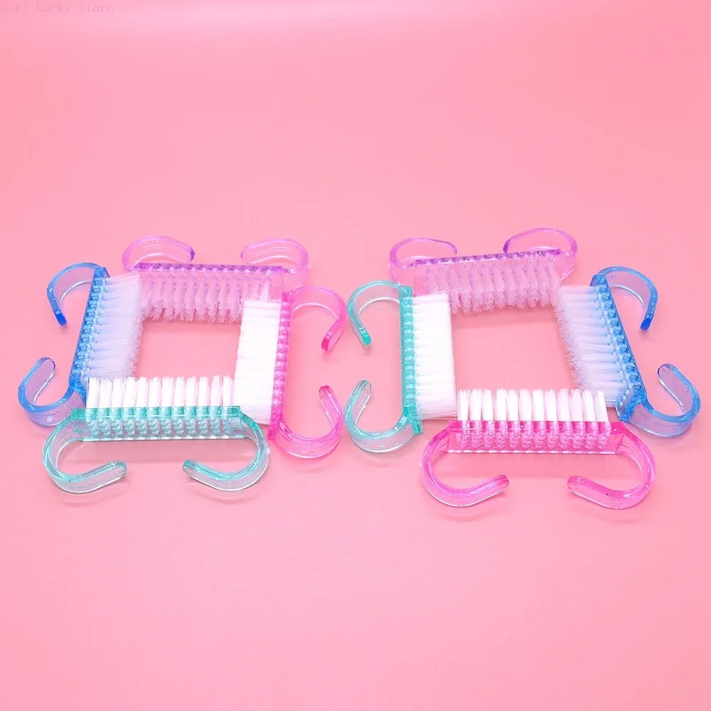 1-60Pcs Acrylic Nail Art Brushes 4 Colors Manicure Tool Set Soft Dust Removal Plastic Cleaning Brushes For Powder Dust Cleaning