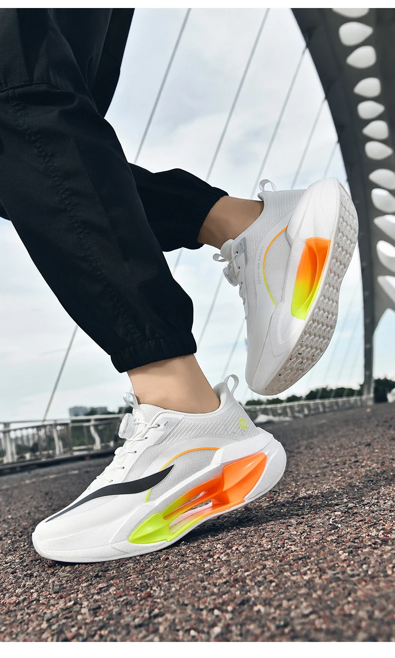  Modische Herren-Laufschuhe, leichte Damen-Sneaker mit drehbarer Schnalle und Dämpfung, rutschfeste Sportschuhe für Training, Joggen und andere Sportarten. – Detail 25
