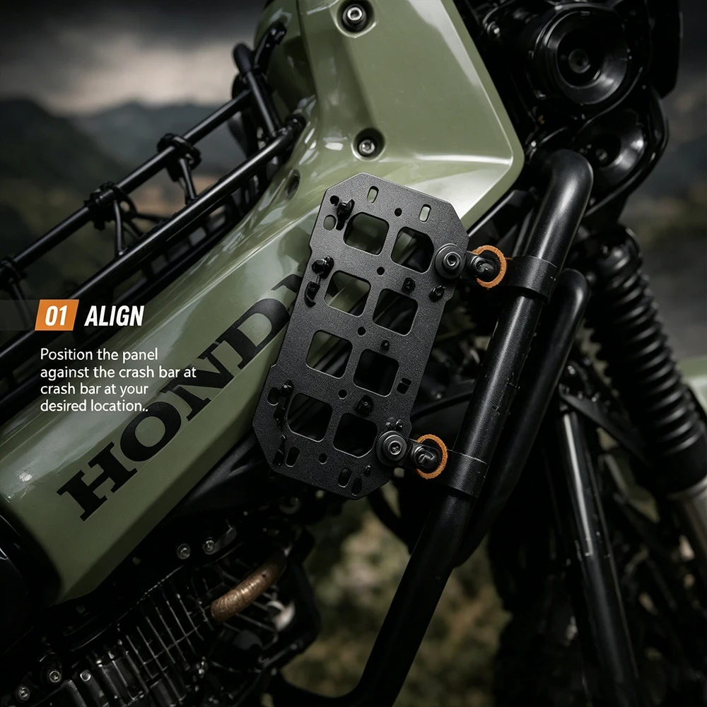 Motorcycle Bumper Molle Panel for Trunk Storage Aluminum Alloy Waterproof Tactical Molle Organizer Modular Storage view 2