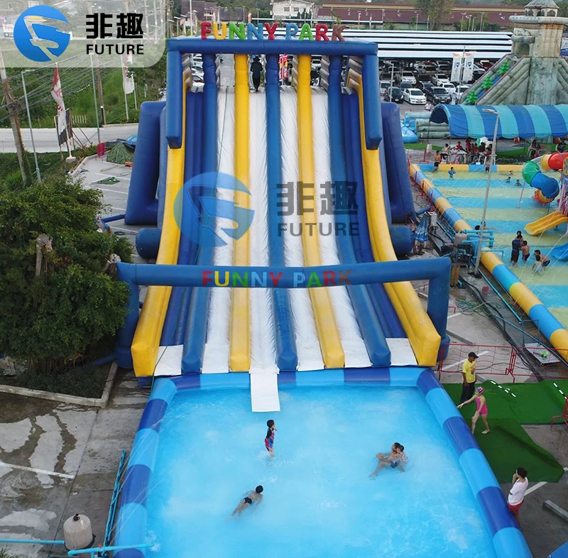 Inflatable Swimming Pool And Slide Outdoor Commercial Inflatable Kids Extreme Water Slide Drop Kick For Adult Castle Jumper