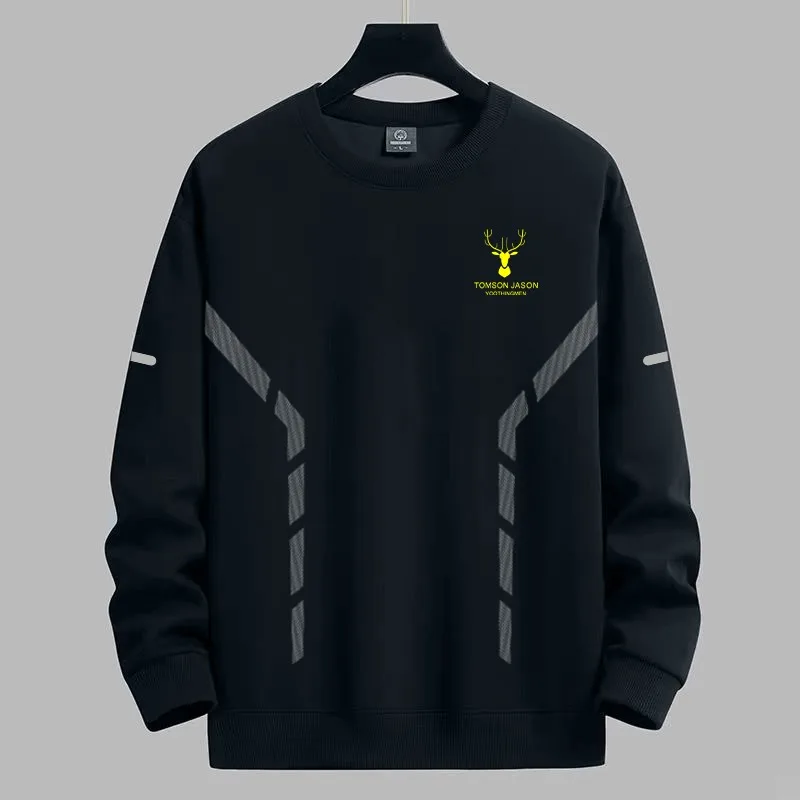 Novo outono moletom masculino fino de manga comprida camisetas esportivas estilo coreano high-street harajuku casual solto topos
