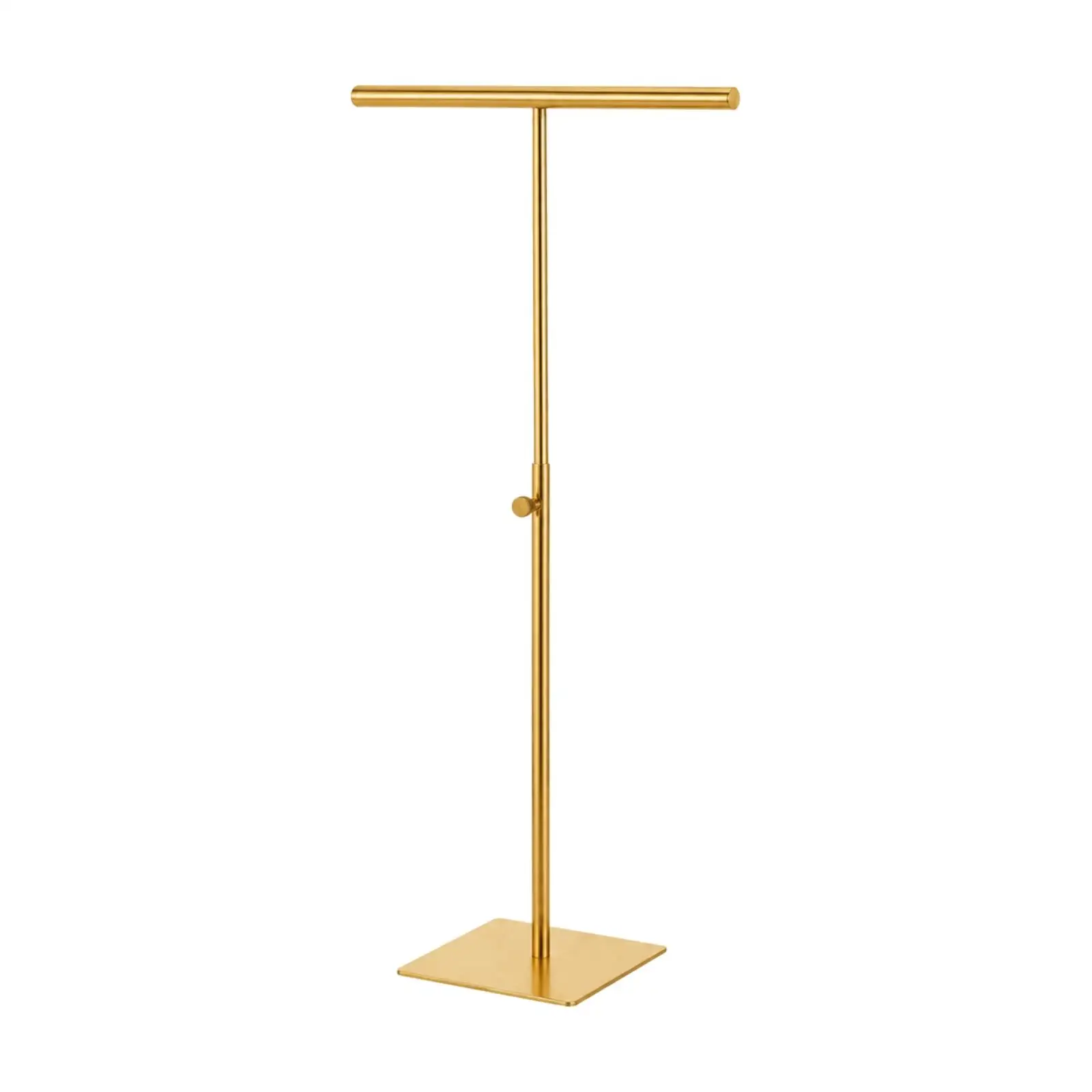 Adjustable Height T-Shaped Bar Handbag Stand Long-Lasting Stainless Steel T-Shaped Bar Display Stand Stable Freestanding