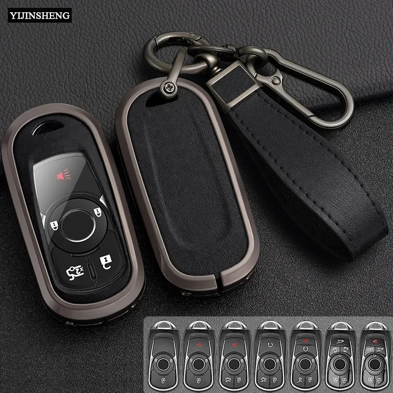 Zinc Alloy  Leather Car Key Case Cover For Buick OPEL Astra Mokka Insignia Vectra Meriva Corsa Zafira Envision Verano LACROSSE