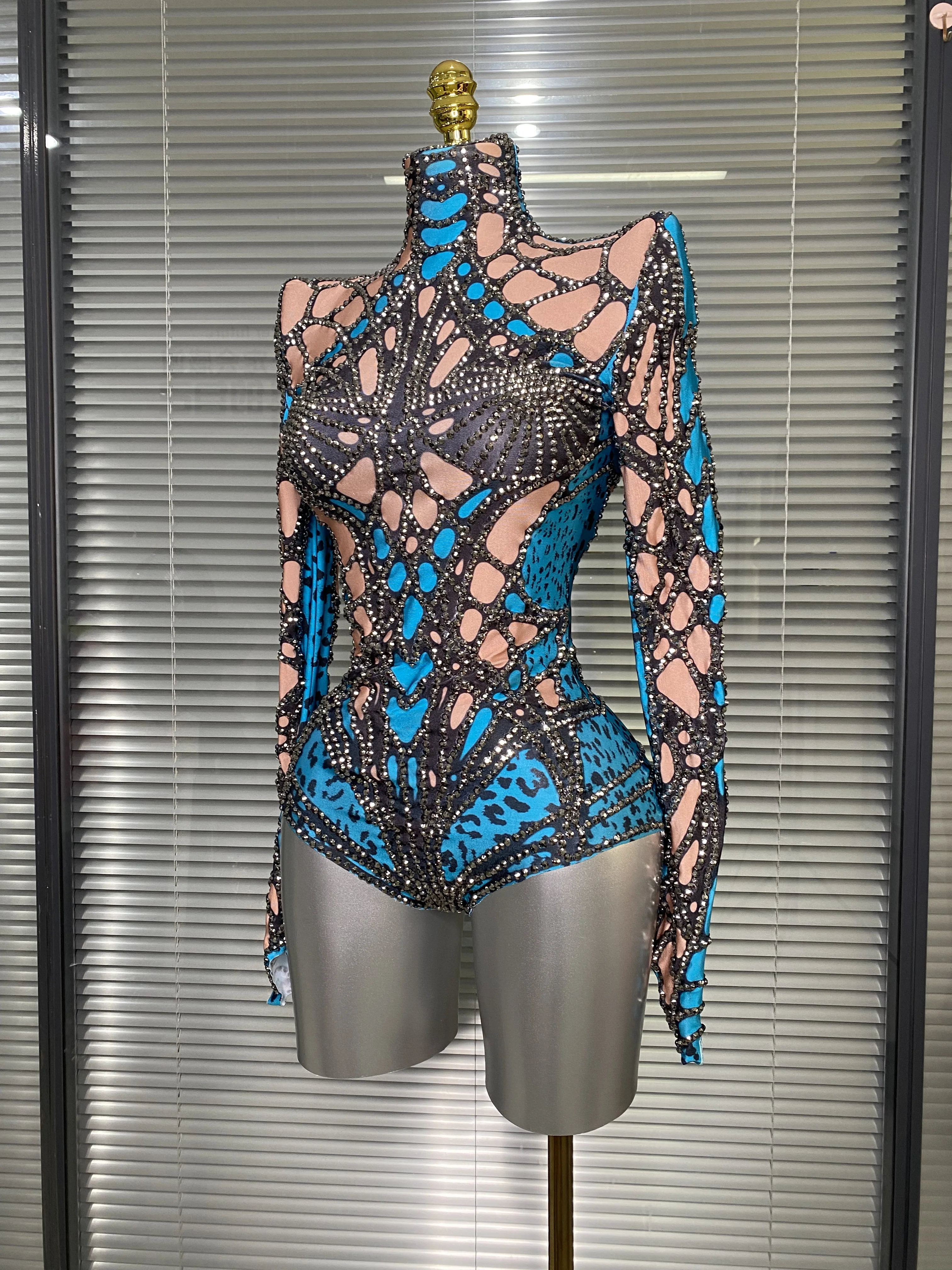 Celebrity nuove donne sexy maglia strass ragno sexy night club body one piece designer ballerino cantante costume tuta da festa