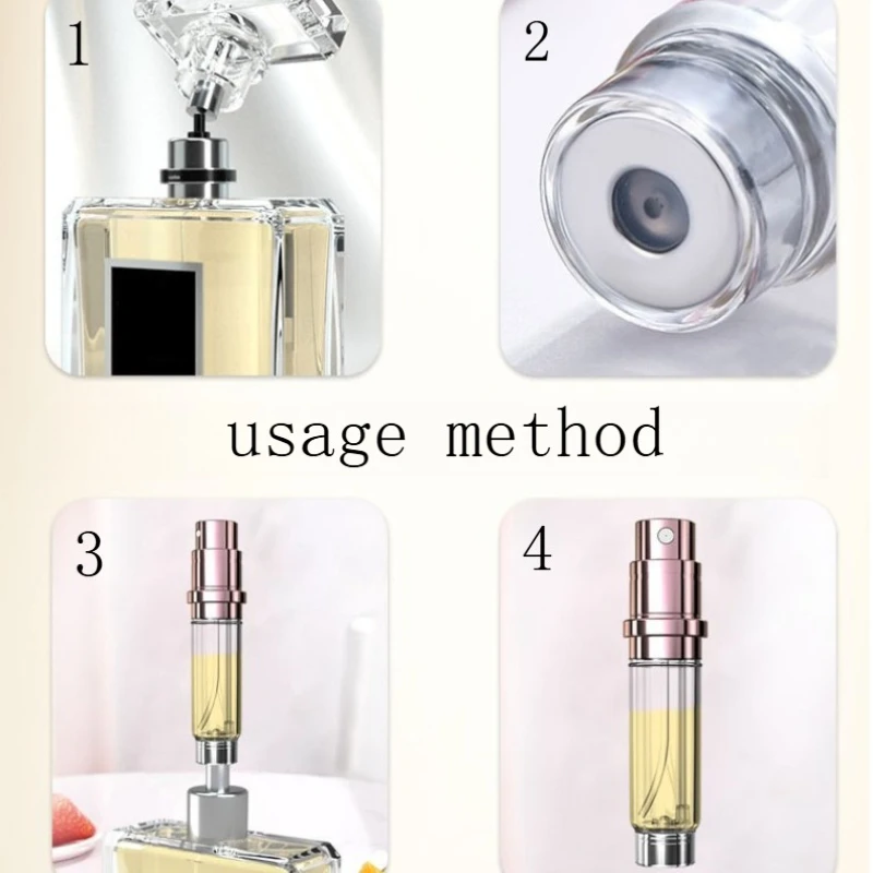 Bottiglie per dispenser spray per profumo con riempimento inferiore da 5 ml Bottiglia per contenitore per liquidi portatile da viaggio Atomizzatore spray riutilizzabile cosmetico