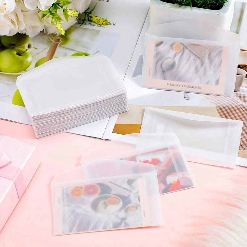 50PCS Blank Envelope Translucent Paper Envelopes Set Letter Vintage Wedding Invitation Envelopes For Cards
