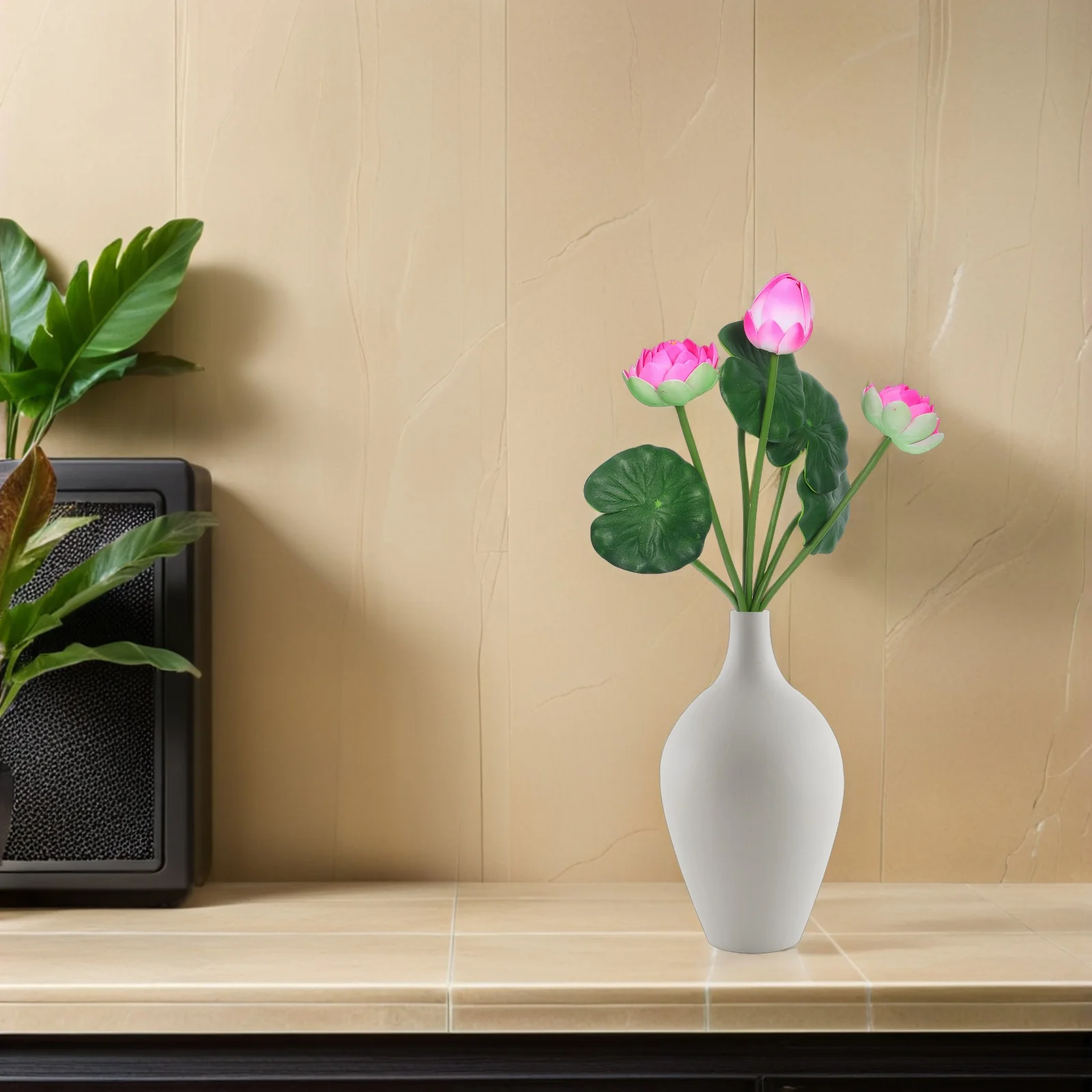 

2Pcs Artificial Lotus Flowers Eva Simulation Decoration for Wedding Living Room Desktop Office Fake Lotus Flower Plant Decor