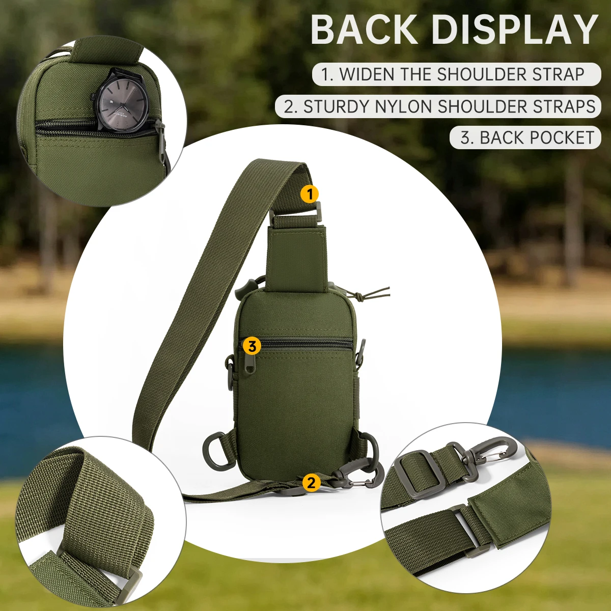 2026 Cross-Border Outdoor Portable Chest Bag, Crossbody Bag, Cup Holder, Multifunctional Camping Small Hanging Bag, Cycling Waist Bag, Multifunctional