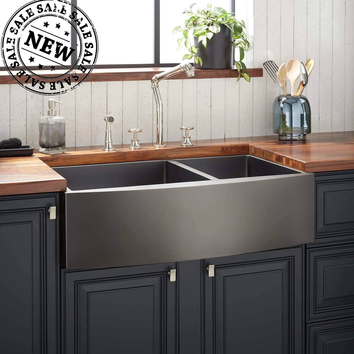 

441095 36" Farmhouse Double Basin Stainless Steel Kitchen Sink 441095 36" Farmhouse Double Basin Stainless Steel Kitchen Sink