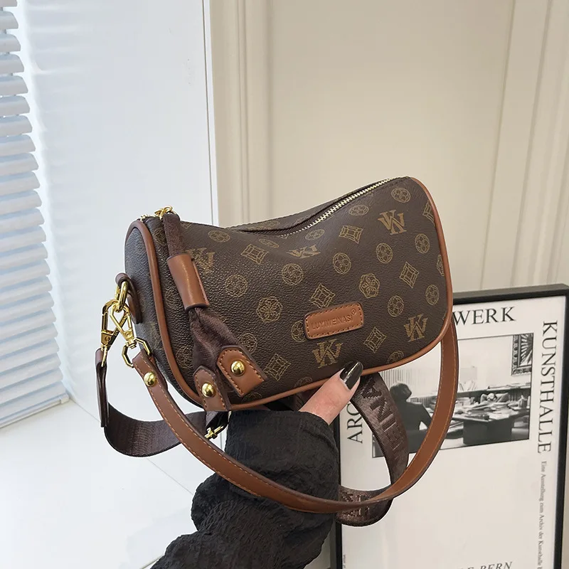 

2025 Vintage Print Pillow Bag, Women's Shoulder Crossbody Purse, Versatile Day to Night Tote, Casual Sling Bag, Minimalist Top