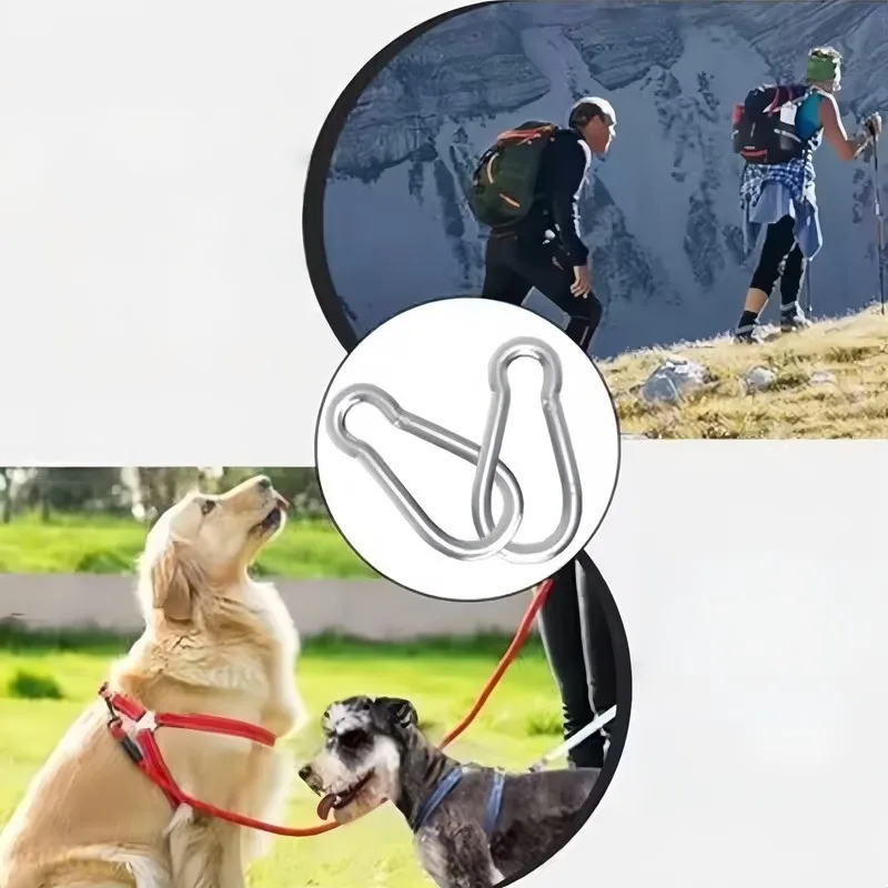 1 pcs M6 Outdoor Climbing Clips, Spring Loaded Gate, Outdoor Camping Hiking Key Holding, Compact Portable Size
