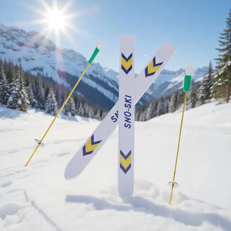 Set regalo per bambini; Tavola da sci in miniatura per casa delle bambole; Decorazione della scena di Natale in legno; Accessori natalizi per la casa delle bambole