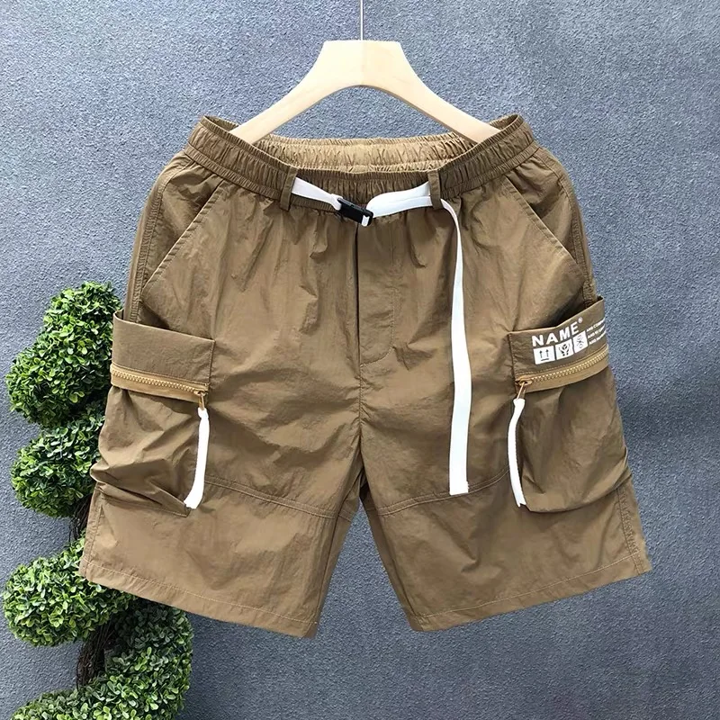 

Мужские летние тонкие быстросохнущие повседневные шорты American Sle Workwear с пятью карманами, модные, брендовые, на молнии, функциональные, спортивные