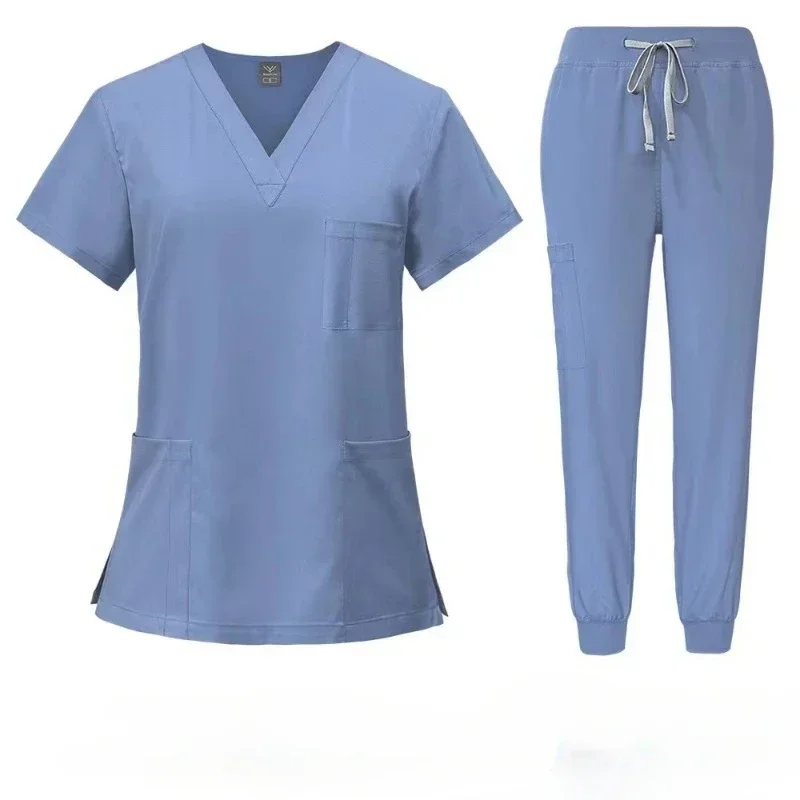 

Multicolor Scrubs Uniform Short Sleeve Tops+Pants Nursing Uniform Women Pet Shop Doctor Scrub Medical Surgery Workwear Scrub Set