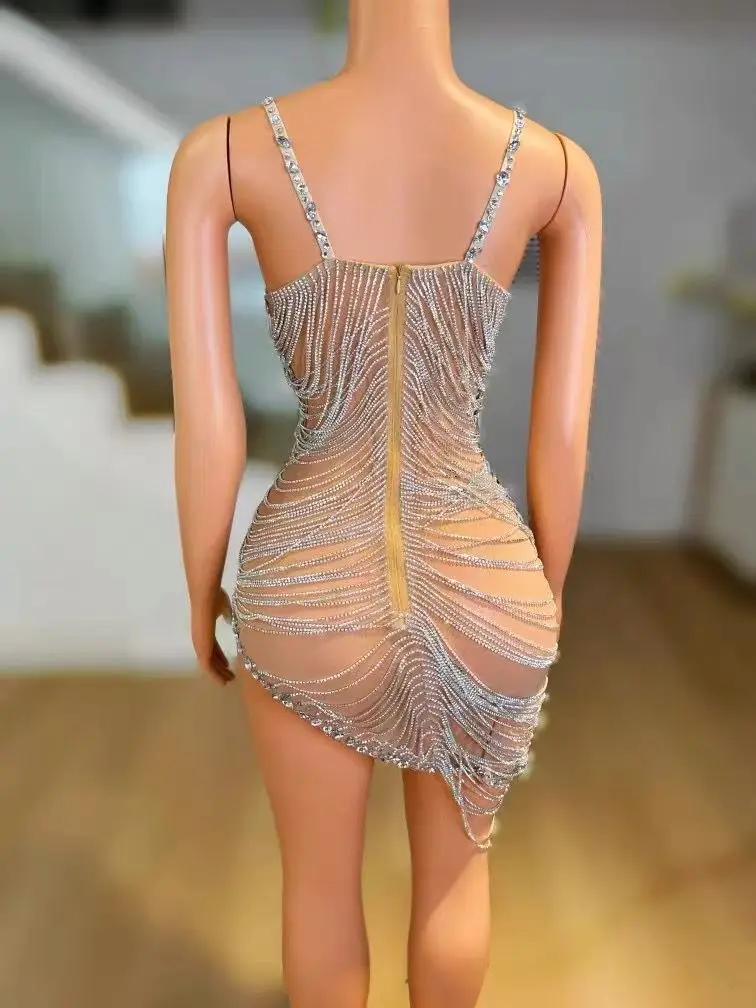 สีดําตัดหรูหราสะโพกกระโปรงวันเกิดอาหารค่ําหรูหราของขวัญกระโปรงบาร์เต้นรําหญิงประสิทธิภาพชุด Robe Femme