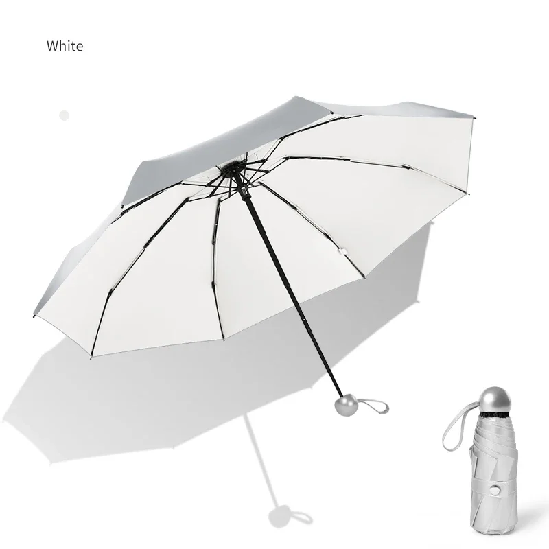 Mini Women Folding Umbrella Five-folding 8K Rain Women Sun Parasol Anti UV Small Pocket Umbrellas Kids Sunny Cute Umbrellas