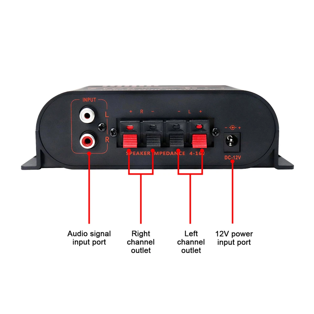 

AK170 Усилитель мощности звука 20 Вт * 2 Мини-усилитель звука Двухканальный HIFI Стерео аудиоусилитель со светодиодным световым кольцом для автомобиля и дома